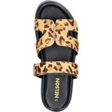 Nelson - Dames Slipper - Animal Print - Ponyhaar - Klittenbandsluiting