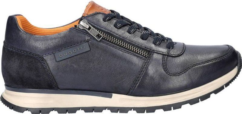 Bugatti - Lage Sneakers - Leren Schoen - Zwart - Uitneembaar Voetbed