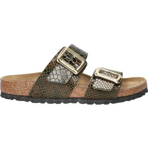 Birkenstock - Sydney Cushion Buckle - Slippers - Bruin - Slangenprint