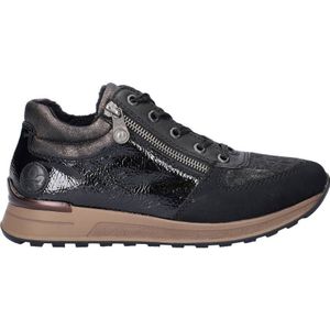 Rieker - Gevoerde Lak Sneakers - Zwart