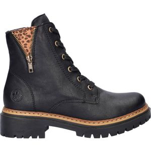 Rieker - Veterboots - Imitatieleer - Panterdetail - Antistress-voetbed