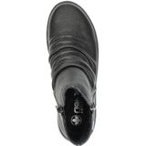 Rieker - Dames Boot - Enkellaarsje - Zwart - Leer - Antistress Voetbed