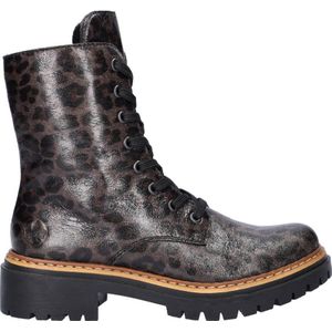 Rieker - Veterboot - Panterprint - Imitatieleer - Antistress-voetbed