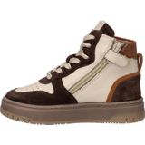 Nelson - Kids - Hoge Sneakers - Bruin - Suède en Gladleer