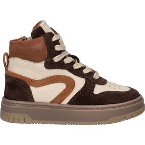 Nelson - Kids - Hoge Sneakers - Bruin - Suède en Gladleer