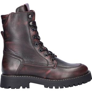 Nelson - Veterboots - Bordeaux - Leer - Fake Fur Gevoerd