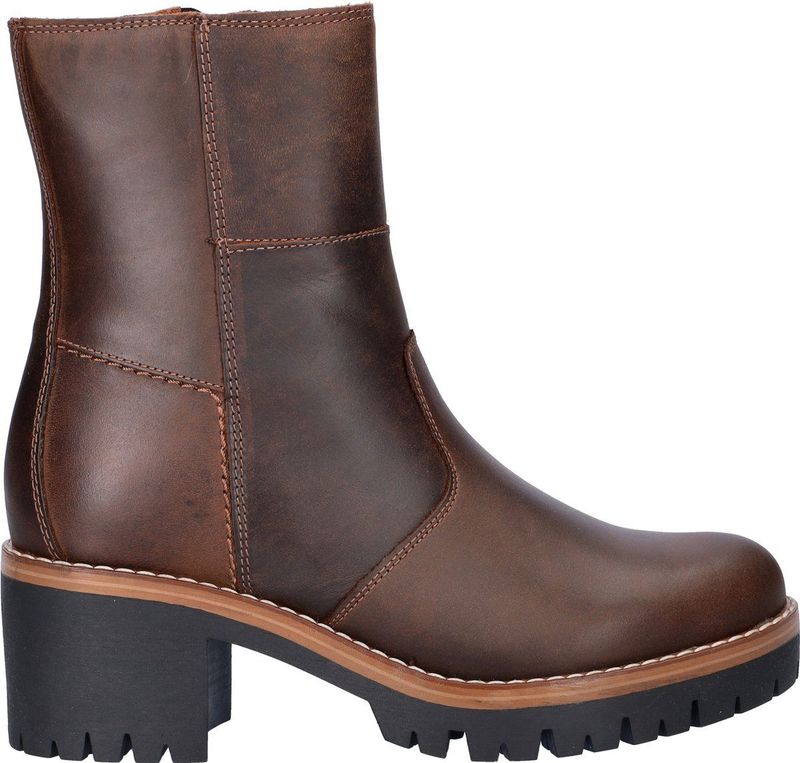 Nelson - Rits- & Gesloten Boots - Gewaxt Leer - Dames - Fake-Fur Voering