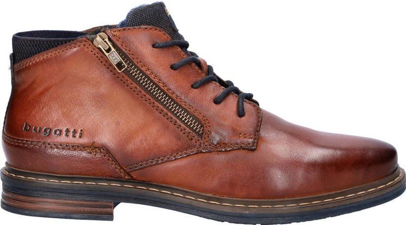 Bugatti - Veterboots - Leer - Met Rits - Fake Fur Voering - Rubberen Loopzool