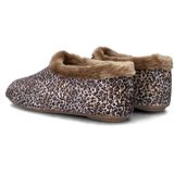 Nelson - Pantoffels - Panterprint - Gevoerd met Imitatiewol - Flexibele Rubber Zool