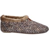Nelson - Pantoffels - Panterprint - Gevoerd met Imitatiewol - Flexibele Rubber Zool