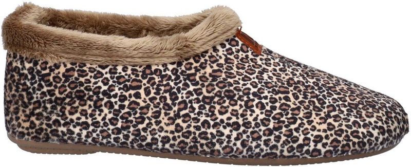 Nelson - Pantoffels - Panterprint - Gevoerd met Imitatiewol - Flexibele Rubber Zool