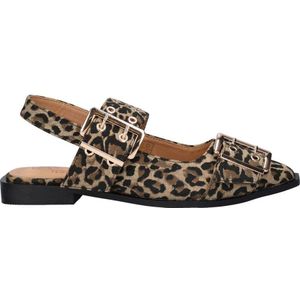 Nelson - Slingback Loafers - Imitatiesuède - Platte Zool - Gesp