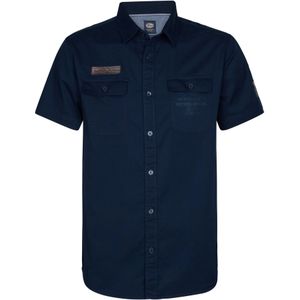 Petrol Industries - Artwork Overhemd - Zwart - Katoen - Korte Mouwen