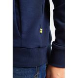 Petrol Industries - Backprint Hoodie Bayview - Blauw - Katoen en Elastaan - Capuchon en Buidelzak