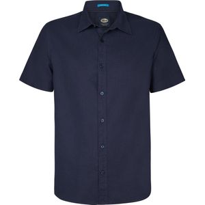Petrol Industries linnen casual overhemd blauw