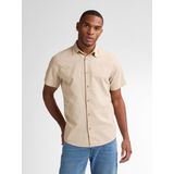 Petrol Industries - Heren Effen linnen overhemd Oceanbreeze - Bruin - Maat S