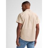 Petrol Industries - Heren Effen linnen overhemd Oceanbreeze - Bruin - Maat S