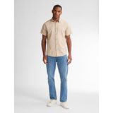 Petrol Industries - Heren Effen linnen overhemd Oceanbreeze - Bruin - Maat S