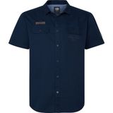 Petrol Industries - Artwork Overhemd Cove - Zwart - Katoen - Korte Mouwen