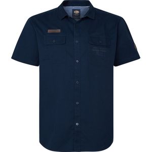 Petrol Industries - Artwork Overhemd Cove - Zwart - Katoen - Korte Mouwen