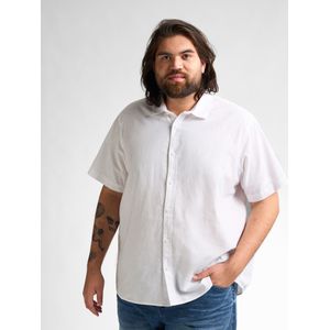 Overhemd - Korte Mouwen - Linnen-Katoen - Plus Size - Regular Fit
