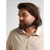 Petrol Industries - Heren Plus Size Overhemd - Bruin - 55% Linnen, 45% Katoen