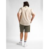 Petrol Industries - Heren Plus Size Overhemd - Bruin - 55% Linnen, 45% Katoen