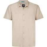 Petrol Industries - Heren Plus Size Overhemd - Bruin - 55% Linnen, 45% Katoen