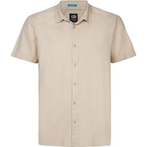 Petrol Industries - Heren Plus Size Overhemd - Bruin - 55% Linnen, 45% Katoen