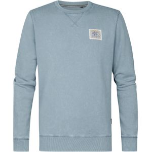 Petrol Industries Maat XL - Heren Logo-print Sweater Gulfstream - Blauw