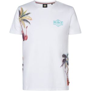 Petrol T-Shirt Islandcrest Print Weiß - Größe XXL