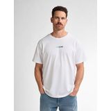 Petrol Industries - Logo T-shirt Palmsview - Wit - Katoen/Elastaan - Relaxed Fit
