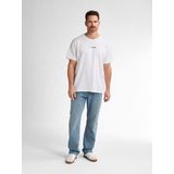 Petrol Industries - Logo T-shirt Palmsview - Wit - Katoen/Elastaan - Relaxed Fit