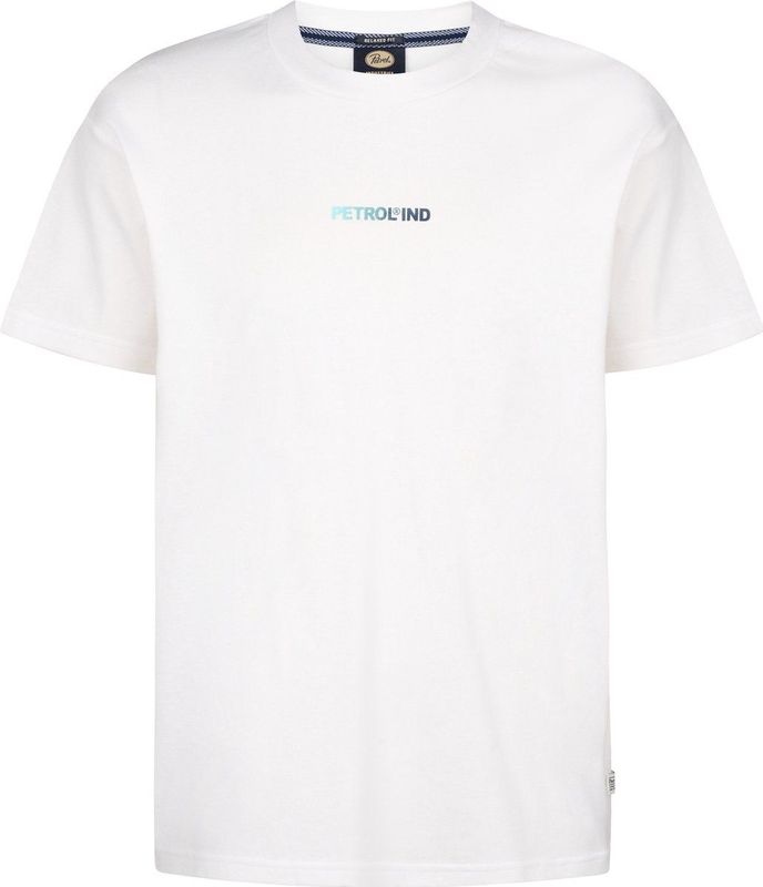 Petrol Industries - Logo T-shirt Palmsview - Wit - Katoen/Elastaan - Relaxed Fit