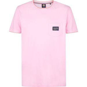 T-shirt - Katoen - Korte Mouwen - Borstzak - Regular Fit - Ronde Hals