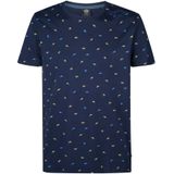 Petrol Industries - Heren All-over Print T-shirt Gulfcrest - Blauw - Maat XL