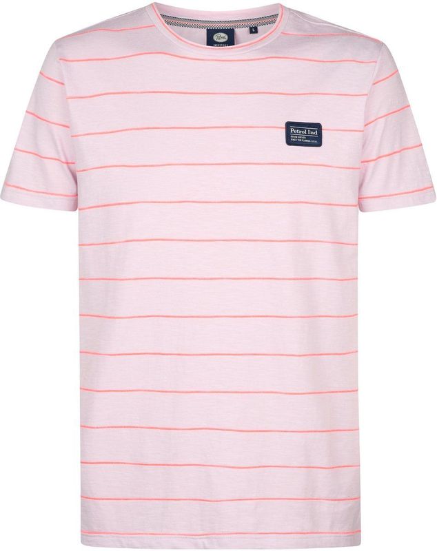 Gestreept T-shirt - Regular Fit - 90% Katoen - 10% Polyester - Logo op de Borst