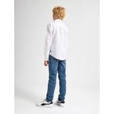 Overhemd - Effen - Klassieke Kraag - Knoopsluiting - Slim Fit - 55% Linnen, 45% Katoen