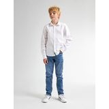 Overhemd - Effen - Klassieke Kraag - Knoopsluiting - Slim Fit - 55% Linnen, 45% Katoen