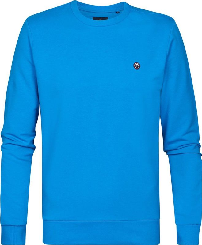 Petrol - Casual Sweater - Effen - Katoen - Comfortabele Pasvorm