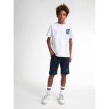 T-shirt - Korte Mouwen - Ronde Hals - All-over Print - Petrol - 100% Katoen