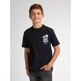 Petrol Industries - Backprint T-shirt Flamingoline - Zwart - Katoen