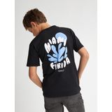 Petrol Industries - Backprint T-shirt Flamingoline - Zwart - Katoen