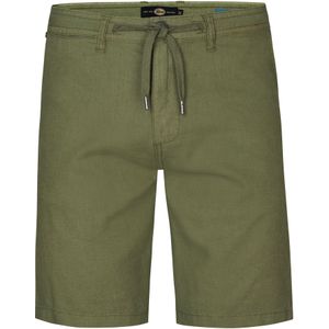 Petrol Industries - Heren Chino Short Tropicwave - Groen - Katoen-Linnen - Knoopsluiting en Ritsgulp