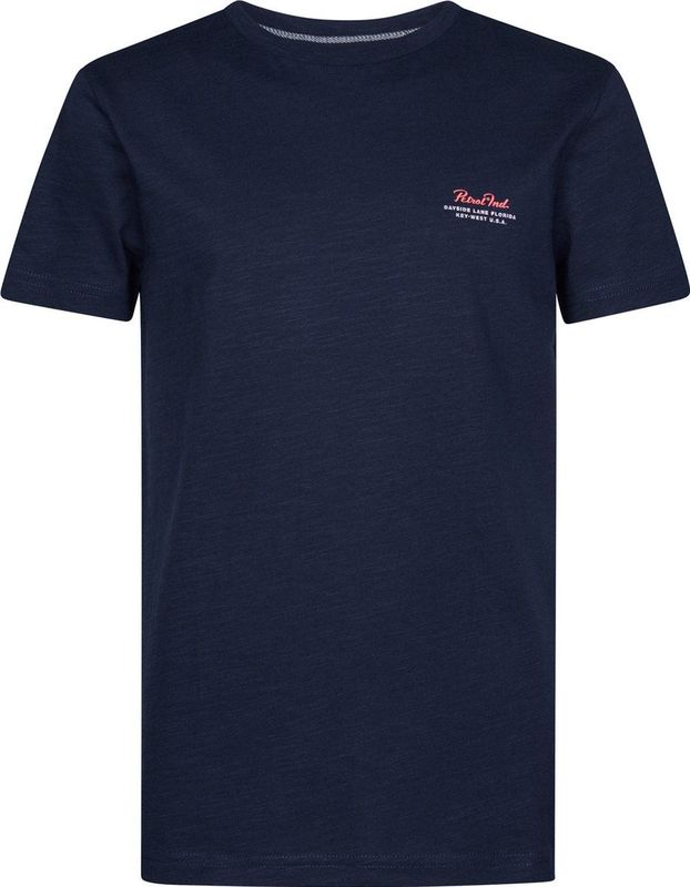 Petrol Industries - Backprint T-shirt - Blauw - Korte Mouwen - 100% Organisch Katoen