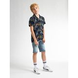 Overhemd - Korte Mouwen - Tropische Print - Borstzakje - 100% Viscose