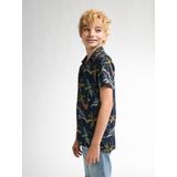 Overhemd - Korte Mouwen - Tropische Print - Borstzakje - 100% Viscose