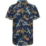 Overhemd - Korte Mouwen - Tropische Print - Borstzakje - 100% Viscose