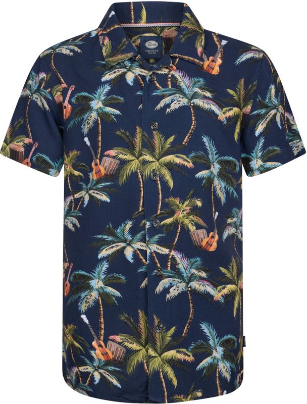 Overhemd - Korte Mouwen - Tropische Print - Borstzakje - 100% Viscose