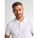 Petrol Industries - Heren All-over Print Polo Breeze - Wit - 95% Organisch Katoen